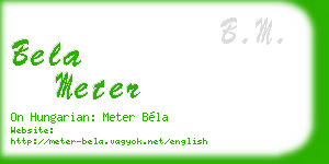 bela meter business card